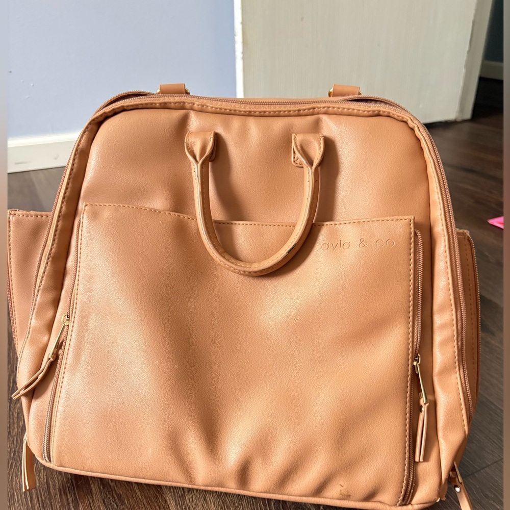 Ayla and Co Large Diaper Bag in Cafe